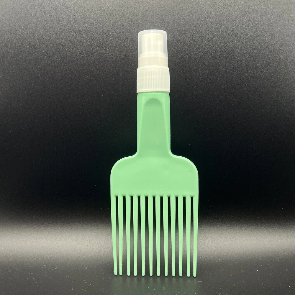 VTG Mint Green Flower Hair Pick Lift Comb Afro‎ Fro with Spray Bottle Handle